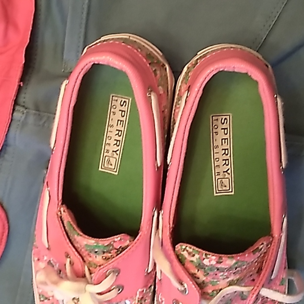 🩷💚 Women's SPERRY 'LIKE NEW! floral pink shoes size 5.5 🩷💚 - Picture 10 of 10